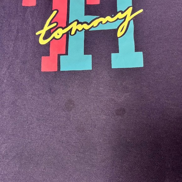 Tommy Hilfiger navy blue t shirt girls Large TH logo - Picture 7 of 7